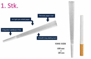Vorgerollter Hanf-Cone King Size 109 × 20 mm Filter