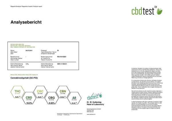 CBD Öl aus biologischen Anbau – Low THC – 17.3%