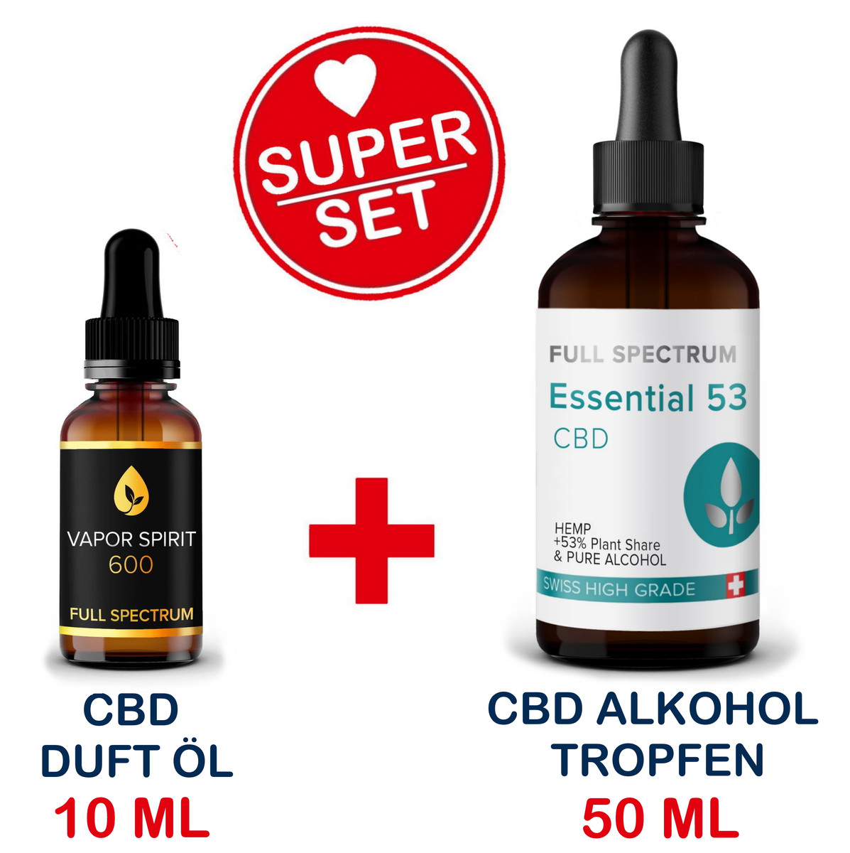 CBD Öl Set 6.5% mit CBD Alkohol-Tropfen 50ml Swiss Made