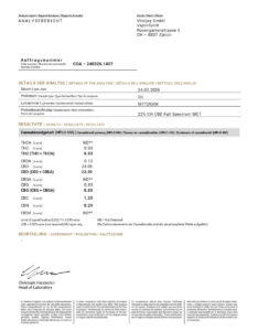 Laboranalyse Full Spectrum Bio CBD Öl 23.2% – geprüfter THC-Gehalt Schweiz