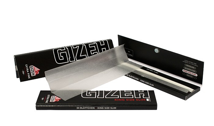 GIZEH Black King Size Slim Extra Fine Blättchen 107x44 mm ultradünne Drehblättchen