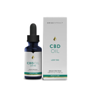 Swissextract Bio CBD Öl 6 % Low THC aus der Schweiz in hochwertiger Glasflasche