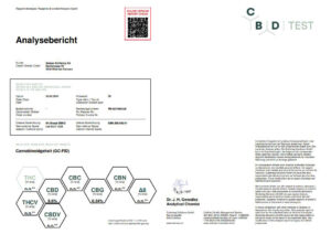 Analysezertifikat SwissExtract Bio CBD Öl 6 % Low THC mit laborgeprüftem Cannabinoidprofil