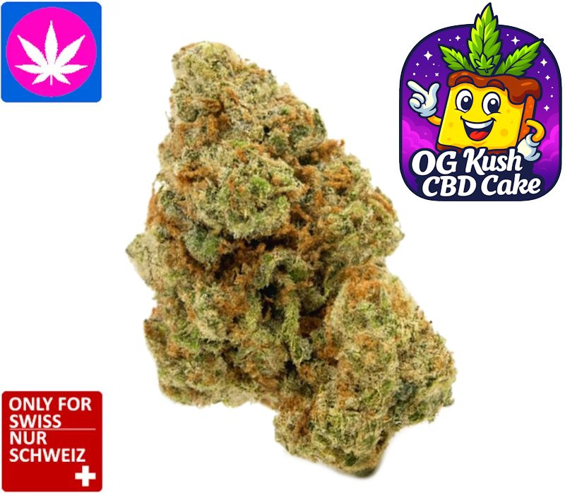 OG Kush CBD Cake Blüten Indoor – kompakte harzige CBD Blüte mit Kush Aroma kaufen Schweiz