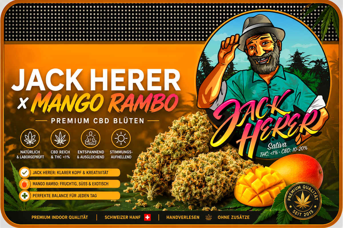 Jack Herer CBD Blüten – Kreuzung aus Jack Herer × Mango Rambo